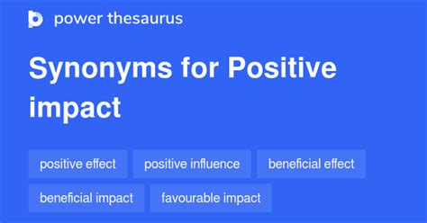 positive impact synonym.